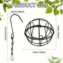 2pcs Elegant Hanging Bird Feeder | Metal Teardrop And Round Design, Weather-Resistant | With Flip Cover And Hook, Easily Attract Songbirds To Your Fence Or Garden - 2pcs - View 2