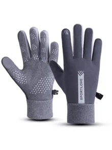 1只男女通用冬季保暖手套，中性手套，自行车手套，加厚手套，触屏手套，雪地手套，滑雪手套，秋季配饰 - A - 查看 6