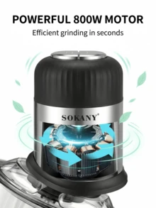 SOKANY-7025A Electric Meat Grinder, Vegetable Chopper And Mincer, 2L Large Capacity Meat Mincing Machine - Silver - View 3