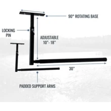 Adjustable Ceiling Rack, Garage Storage Mount, Folding & Extension Ladders, Overhead Hanger - Black - View 3