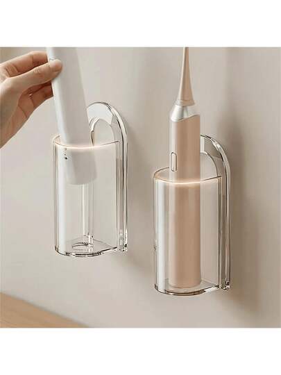 2个装自粘式电动牙刷架，壁挂式浴室收纳架，无需电源，安装简便，家居浴室装饰，返校季装饰