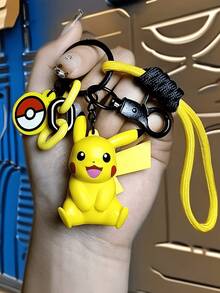 pokemon 这款宝可梦皮卡丘钥匙扣/挂件，采用优质PVC材质，配有彩色挂绳、吊坠和按扣。完美装饰钥匙和包包，展现您对宝可梦的热爱。是所有年龄段的粉丝、玩家和收藏家的理想之选，也是一份绝佳的生日或节日礼物。宝可梦香味吊坠皮卡丘钥匙扣背包挂件可爱挂件摆件礼品 - 彩色 - 查看 5
