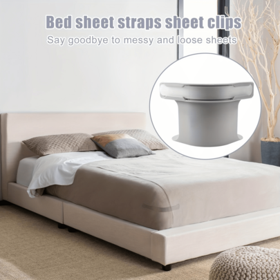 4pcs Bed Sheet Fasteners, Heavy Duty Mattress Corner Clips, Non-Slip Sheet Holder Grippers For King Queen Twin Bed. Durable Plastic Sheet Keepers, Easy Installation Organizers, Keep Sheets Tidy & Tight, Prevent Sliding, Household Bedroom Gadgets