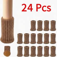 24/16/4 件装家具椅腿套，防滑家具腿套，针织椅腿保护套，适用于家庭/客厅，保护地板 - 彩色 - 查看 16