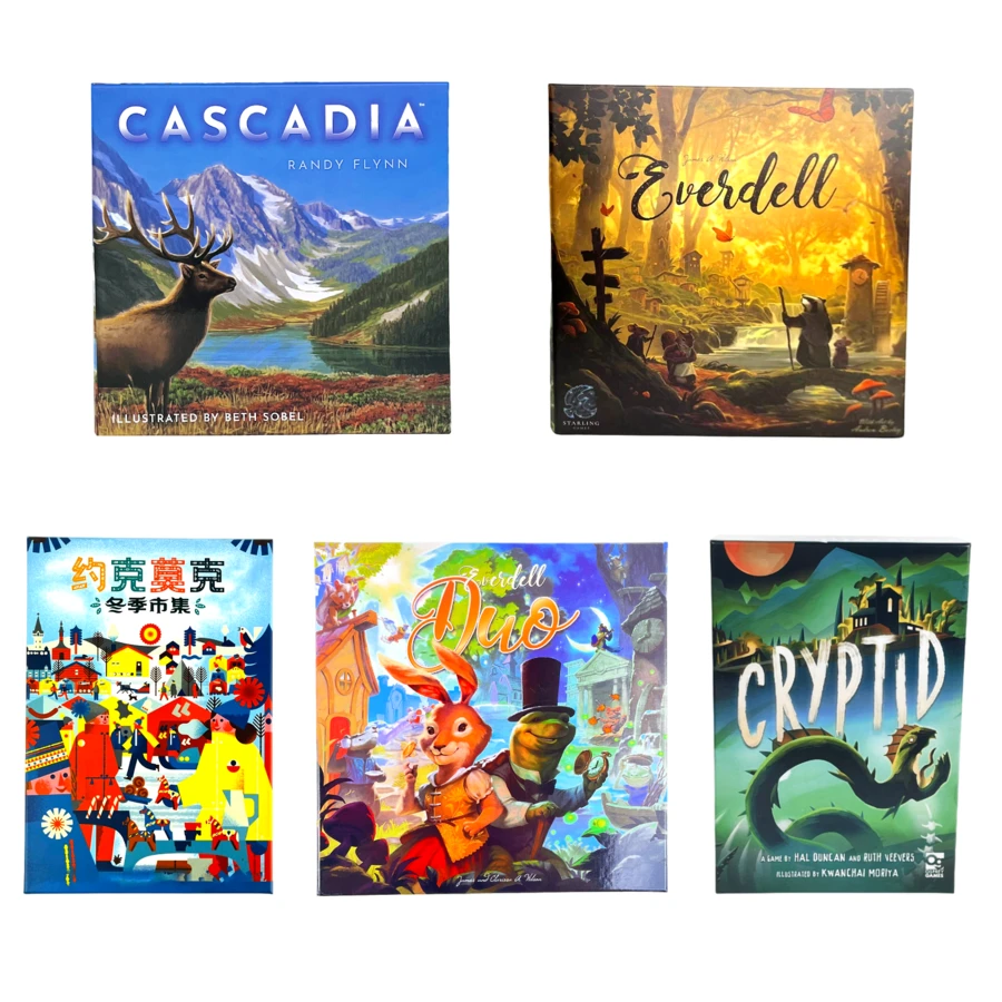 桌游：CASCADIA、Everdell Duo、Everdell、JOKKMOKK、CRYPTID|2-6人|20-40分钟|休闲桌游 - 非常适合多人聚会、团队建设活动和生日礼物。 - 彩色 - 查看 1