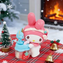 Série de nourriture colorée Sanrio Boîte aveugle Mignon dessin animé Kuromi My Melody Cinnamoroll Hangyodon Pochacco Modèle Figurine anime Jouet Ornement Boîte mystère Cadeau d'anniversaire et de fête (Livraison aléatoire, 1 pièce) - Multicolore - Voir 7