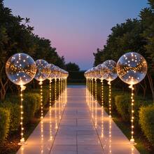 10/20 Pack LED Balloons, 20 Inches Light Up Balloons, Clear Helium Bobo Balloons, Glow Bubble With String Lights For Valentines Day, Halloween, Christmas, Wedding, Birthday Party Decoration - 彩色 - 查看 1