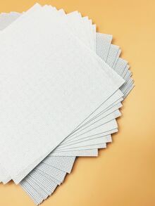 10pcs White Aida Cross Stitch Fabric - 14ct And 11ct Options Available, Clear Grid, For DIY Embroidery, Hand Wash Only - 25*25cm 10 Sheets - View 8