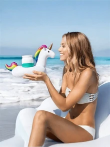 1pc/5pcs/10pcs Inflatable Cup Holder, Cup Coaster, Water Floating Drink Holder, Inflatable Drink Holder, Floating Inflatable Drink Coaster, Suitable For Pool Party, Outdoor Activities - Multicolor - View 2