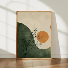 لوحة فنية حائطية عصرية، ملصق فني ياباني بسيط على قماش، ديكور الشمس والأخضر البيج، فن حائطي كلاسيكي عصري، ديكور موسم الربيع/الصيف، طباعة حبر أنيقة، مؤطرة أو غير مؤطرة، ديكور غرفة، ديكور منزلي، هدية مثالية لتدشين المنزل، ديكور شقة السكن الجامعي، هدايا لديكور الحائط في الفندق، المنزل، غرفة المعيشة، غرفة النوم، الحمام والمكتب - متعدد الألوان - مشاهدة 3