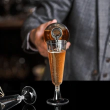 3只透明香槟杯，金色杯口，5盎司塑料鸡尾酒/马提尼杯，可重复使用，不易碎，可叠放，适合婚礼、生日派对、情人节、新年礼物 - 彩色 - 查看 4