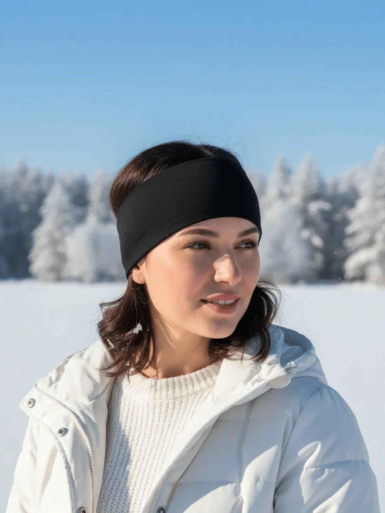 1 faixa de cabelo esportiva unissex respirável e com absorção de umidade, feita de tecido modal elástico, antiderrapante, ideal para esportes, ioga e uso no verão. Bandana feminina elegante e moderna para os cabelos. - Preto - Ver 1