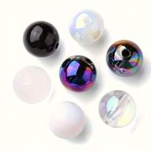 Yiwu Qiyou Accessories Co., LTD 8mm 400/200pcs Frosted Acrylic Beads In Black, White, Valentine's Day With AB Coating - Versatile Mix For DIY Jewelry Making Supplies - Black and White - View 7