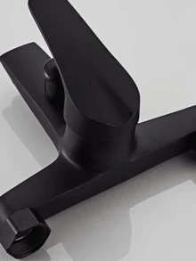 1pc Classic Alloy Bathtub Faucet With Ceramic Valve Core, Centerset Mounting, Includes Installation Hardware - Elegant Three-Way Water Mixing Shower Tap For Bathroom ,Chrome, Black,Selectable(No Electricity Required) - Black - View 6