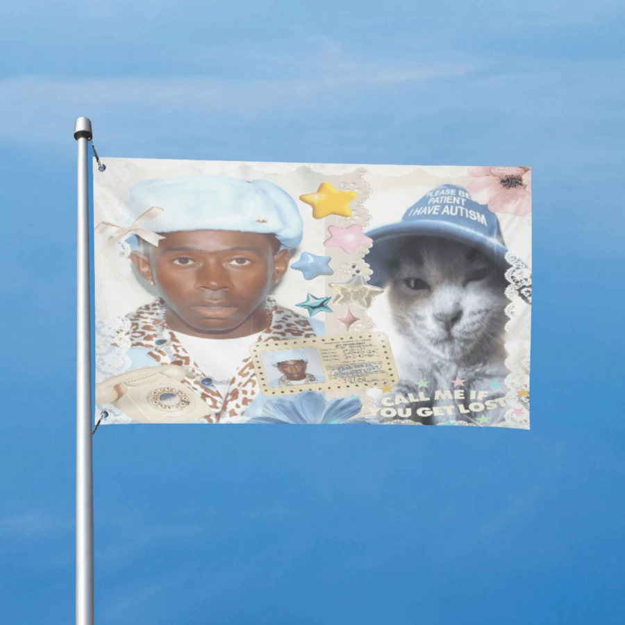 1PC Rapper Tyler American Flag The Creator 3*5FT, Tyler Concert Flag, Tyler Rap Banner, Hip Hop Poster,2026 Tyler Bedroom Party Decorations College Dorm Decor - Pink - View 1