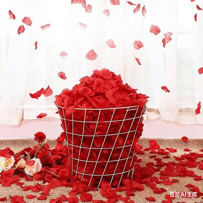 300 pétalos de rosa de seda artificial de colores - Decoración romántica para bodas, aniversarios y fiestas