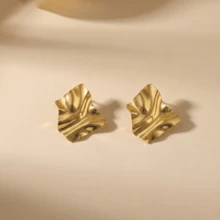 Vintage goldene Ohrringe für Frauen, geometrische Ohrringe, massive Ohrstecker, einzigartiger Barock-Sommerstrand-Boho-Schmuck, Geschenk, große goldene Ohrringe, Edelstahl-Schmuckset für Frauen, Sommerstrand-Badeanzug-Accessoires, attraktive Kleidung, Hochzeitskleid-Accessoires - vielseitiger Schmuck perfekt zum Tragen beim Schwimmen, Baden, Trainieren, ideal als Valentinstag-, Geburtstags-, Muttertags- und Urlaubsüberraschung. - Gold - Übersicht 8