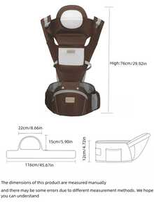 3-In-1 Baby Carrier Waist Stool, Lightweight 4-Season Ergonomic Backpack, Multifunctional Infant Carrier - Coffee Brown - View 2