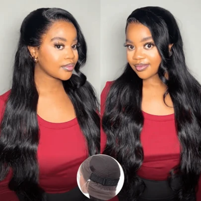 ZHENDEFA 360°全密封隐形发带，波浪纹理真人发假发发带，透明网状前额发带，适用于真人发假发，预先修剪，适合丸子头和高马尾，自然发际线，无胶无痕假发