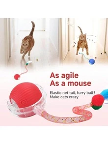 1pc Pet Interactive Gravity Rolling Ball Toy, Automatic Electric Cat Toy, Smart Rolling Ball, Suitable For Kittens, Relieve Boredom - Multicolor - View 10