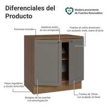 Gabinete Bajo Cocina Madesa Vik 80cm Con Encimera MG - Marrón y Gris - Ver 3