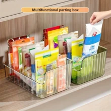 4/3pcs Transparent Plastic Spice Storage Boxes With Adjustable Dividers - Multifunctional Kitchen Organizer Boxes For Spices, Snacks And Small Items - Suitable For Countertop, Detachable Spice Rack, Large Capacity Fridge, Cabinet And Desk Storage Boxes, Kitchen And Outdoor Camping Spice Storage Boxes, Refrigerator Accessories - Multicolor - View 5