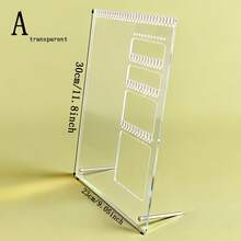 透明/黑色亚克力首饰架，桌面立式设计，耳环、项链、手镯一站式收纳，梳妆台/书桌瞬间变身整洁展示区，即使是小户型也能拥有干净的首饰角落。 - 彩色 - 查看 7