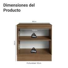 Gabinete Bajo Cocina Madesa Vik 80cm Con Encimera MG - Marrón y Gris - Ver 2