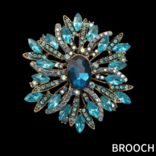 1/10 Classic Alloy Glass Brooches In Vintage Colors Luxe Temperament Lady Shawl Coat Brooches Accessories - Rose Red - View 8