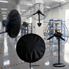 适用于直径 65-85 厘米工业风扇的重型黑色防尘罩，通用型，适用于各种工业风扇类型，防尘、防水、防风，适合工厂和工业用途，限时特价 - 黑色 - 查看 3