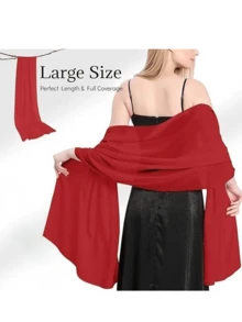 Chiffon Shawl Scarf Suitable For Bride Wedding Party Evening Dress And Special Occasion Attire - Red - View 3