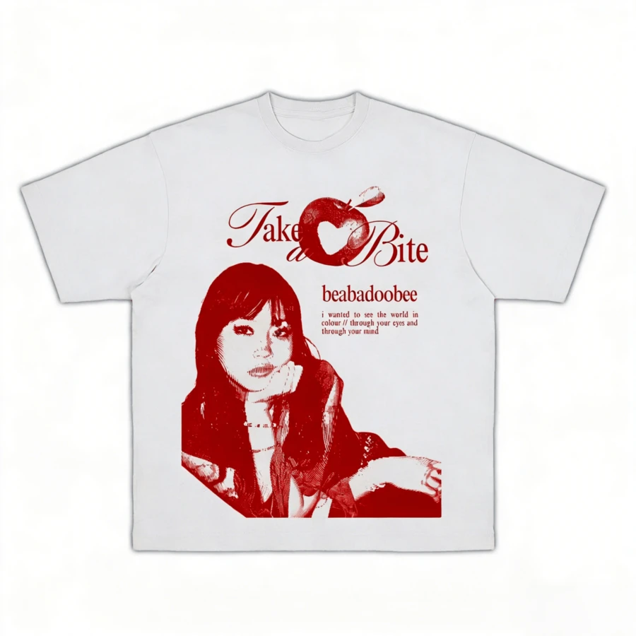 Camiseta de Beabadoobee - Camiseta de Beabadoobee - Mercancía de Beabadoobee - Álbum Beatopia - Blanco - Ver 1