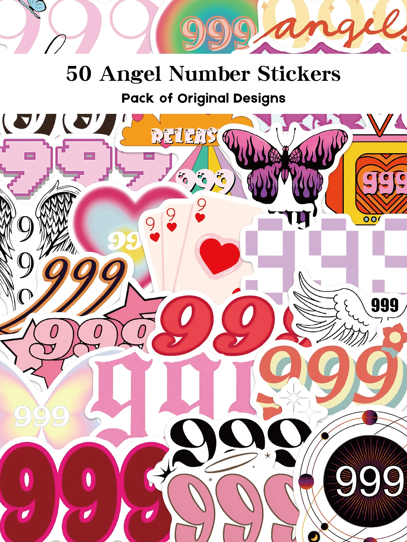 YWWBLD 50pcs Angel Number 999 Stickers Holiday Gifts Party & Home Decor ...