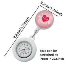 1件装护士专用挂表，带放大镜、卡通徽章、可伸缩挂绳、柔软硅胶表壳、大表盘、石英挂表，深受医生喜爱