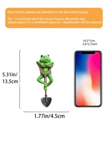 青蛙摆件花园雕像户外装饰青蛙带铲子植物装饰景观树脂雕塑礼品艺术配件动物摆件，适用于庭院草坪露台户外后院家居花盆 - 多款式 - 查看 12