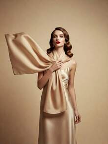 Women 100% Large Mulberry Silk Scarf Long Satin Scarf Fashion Lightweight Wraps - Multicolor - View 5