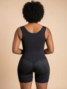 Faja Colombiana Pecho Abierto Control Abdomen.Body Levanta Glúteos con Cremallera y Sujeción. - Negro - Ver 4