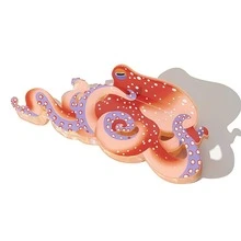 巨型章鱼发爪夹 – 适用于浓密头发的新奇树脂夹 - 第一版章魚 - 查看 9