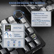 ATTACK SHARK X820 Wireless Mechanical Gaming Keyboard, Equipped With TFT Smart Display Screen And Knob, 75% Hot-Swappable Customizable Pad-Mounted Keyboard, Triple Mode (Wired/2.4GHz/Bluetooth) - Multicolor - View 4