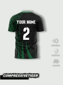 Custom Mexico Style Green Pattern Soccer Jersey, Can Add Your Name And Number Sports - Green - View 2
