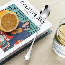 2/4/6/12pcs Stainless Steel Ice Cream Spoons, Mixing Spoons, Jam Spoons, Dessert Spoons, Suitable For Cafes, Bars, Restaurants - Silver - View 3