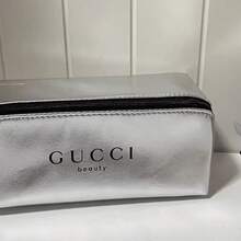 Gucci This Silver Cosmetic Bag Can Also Be Used As A Pencil Case And Is Suitable For Everyday Use. It Has A High-Quality Feel, Is Easy To Carry, And Features A Zippered Compartment. - Silver - View 3