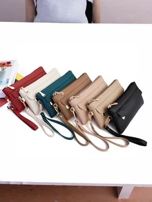 1 Pc Women Clutch Bag Fashion Long Wallet Clutch Coin Pouch Bag Card Holder Zip Purse Business Bag - Multicolor - View 4
