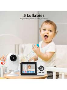 Smart Baby Monitor With 1 Cameras And Audio,App,Long Range,Night Vision,Temperature Sensor,2 Way Talk, Feeding Clock And Lullabies,Home Use - 白色 1 camera - 查看 7