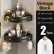 No Drill Corner Wall Mounted Bathroom Shelf. This Is A Self-Adhesive Shower Storage Rack, A Space-Saving Waterproof Storage Rack Suitable For Bathroom Cabinets, Bathrooms And Bathtubs. Can Store Shampoo, Shower Gel, Toiletries, Lotions And Other Bathroom Essentials - Your Ideal Storage Choice. - Multicolor - View 11