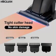 Electric Hair Clipper, Professional Hair Cutting Tool, With 4 Limit Combs, USB Charging, Men's Hair Cutting Tool, Hair Cutting Set Tool Battery Capacity 500mAh - Black - View 9