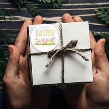 30/60pcs Happy Easter Bunny Stickers, Large 1.8 Inch Watercolor Rabbit & Eggs Round Labels, Pastel Spring Holiday Sealing Stickers For Gift Bags, Envelopes & Party Favors - Multicolor - View 4