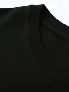 (180g 100 Percent Cotton T-Shirt) Men's T-Shirt Men's Casual  Comfortable, Fashionable T-Shirt, Street Style Double-Sided Printing Cotton   Playing Cards - 黑色 - 查看 4