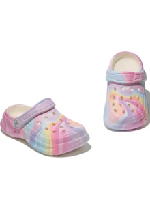 HOEASE Girls' And Casual Tie-Dye Clogs, EVA Comfortable Breathable Summer Garden Shoes And Beach Shoes, Slip-On Design For Boys And Girls, For Outdoor, Beach And Indoor, All Seasons Footwear