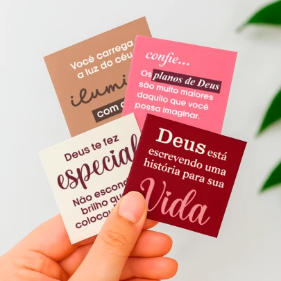 kit 240 Cartões Versículos Bíblicos - Brinde Mimo para Cliente com Frases Evangélicas de Deus